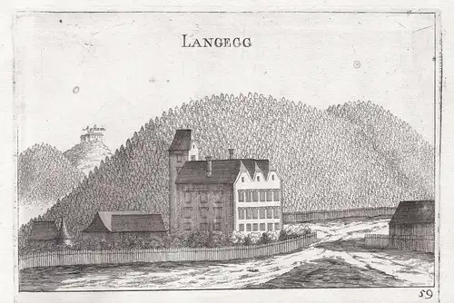 Langegg - Maria Langegg Bergern im Dunkelsteinerwald Kupferstich antique print