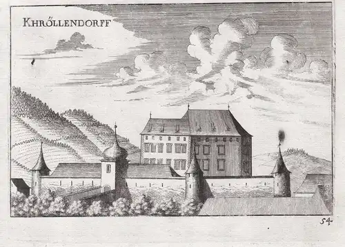 Khröllendorff - Kröllendorf Allhartsberg Amstetten Ansicht Kupferstich antique print