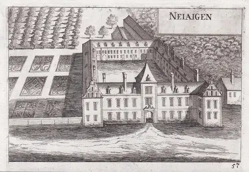 Neiaigen - Schloss Neuaigen Tulln Niederösterreich Kupferstich antique print