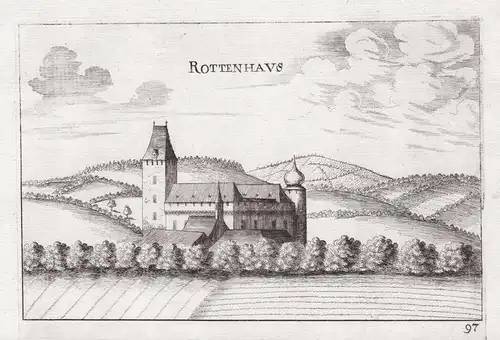 Rottenhaus - Schloss Rottenhaus Wieselburg an der Erlauf Kupferstich antique print