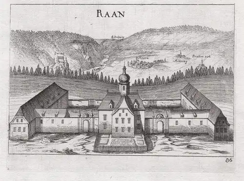 Raan - Schloss Raan Schönberg am Kamp Kupferstich antique print