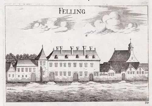 Felling - Felling bei Gföhl Niederösterreich Kupferstich antique print