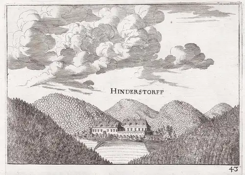 Hinderstorff - Hintersdorf St. Andrä-Wördern Tulln Kupferstich antique print