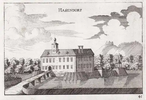 Hasendorf - Hasendorf bei Herzogenburg Kupferstich antique print