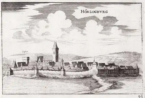 Hörzogburg - Herzogenburg Ansicht Sankt Pölten-Land Kupferstich antique print