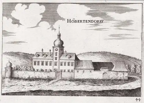 Höbertendorff - Schloss Hubertendorf Kottingburgstall Blindenmarkt Kupferstich antique print