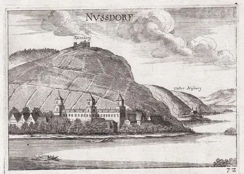 Nussdorf - Nussdorf Wien Leopoldsberg Kupferstich antique print