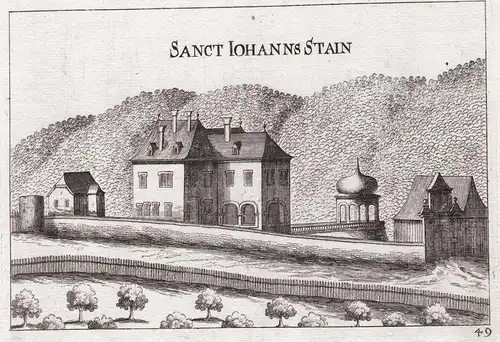Sanct Iohanns Stain - Johannstein Sparbach Niederösterreich Kupferstich antique print