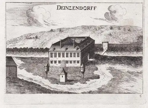 Deinzendorff - Schloss Deinzendorf Zellerndorf Hollabrunn Kupferstich antique print