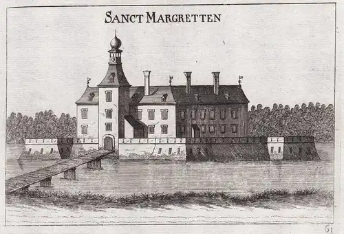 Sanct Margretten - Schloss Margarethen am Moos Ansicht Kupferstich antique print