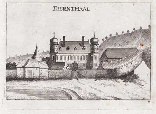 Diernthaal - Schloss Thürnthal Fels am Wagram Kupferstich antique print