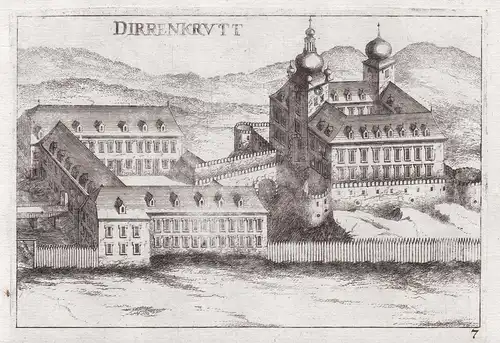 Dirrenkrutt - Schloss Dürnkrut Gönserndorf Kupferstich antique print