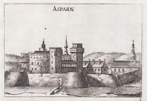 Asparn - Schloss Asparn an der Zaya Kupferstich antique print