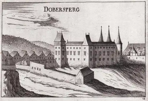 Dobersperg - Schloss Dobersberg Waidhofen an der Thaya Kupferstich antique print