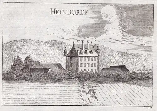 Heindorff - Schloss Haindorf Langenlois Kupferstich antique print