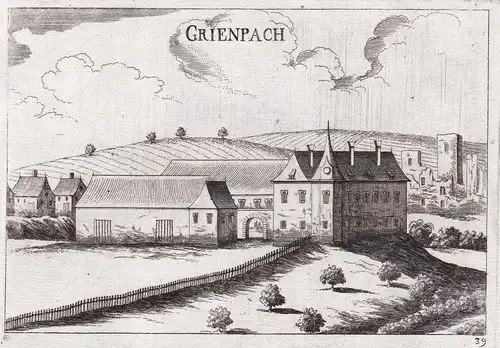 Grienpach - Niedergrünbach Gföhl Ansicht Kupferstich antique print