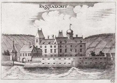 Raggendorff - Schloss Matzen Raggendorf Kupferstich antique print