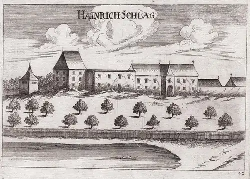 Hainrich Schlag - Großheinrichschlag Weinzierl am Walde Kupferstich antique print