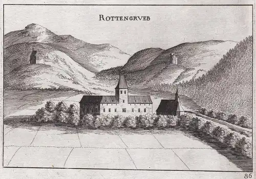 Rottengrueb - Rothengrub Willendorf Neunkirchen Kupferstich antique print