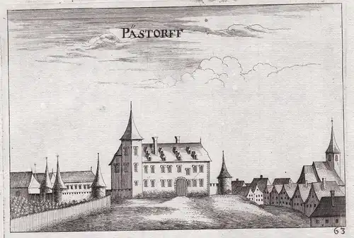 Pästorff - Paasdorf Mistelbach Niederösterreich Kupferstich antique print