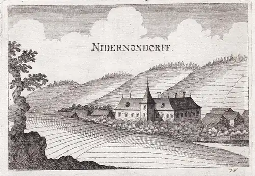 Nidernondorff - Schloss Niedernondorf Waldhausen Kupferstich antique print
