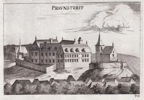 Praunstorff - Braunsdorf Sitzendorf an der Schmida Kupferstich antique print