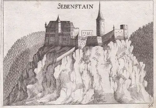 Sebenstain - Burg Seebenstein Neukirchen Kupferstich antique print