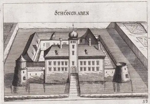 Schöngraben - Schloss Schöngrabern Ebreichsdorf Kupferstich antique print
