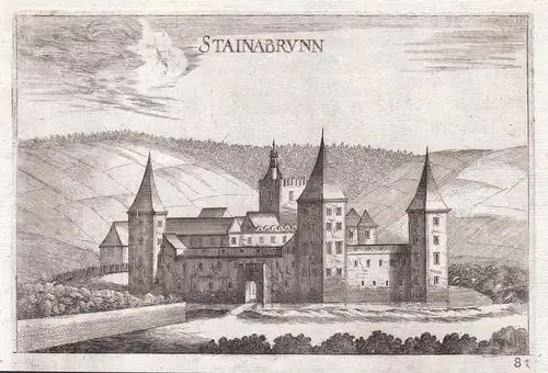 Stainabrunn - Schloss Steinabrunn Großmugl Kupferstich antique print