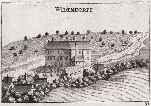 Widendorff - Wiedendorf Niederösterreich Kupferstich antique print