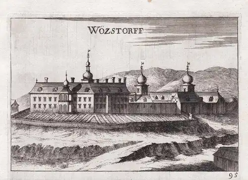 Wözstorff - Schloss Wetzdorf Kleinwetzdorf Kupferstich antique print