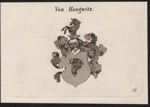 Von Haugwitz Wappen coat of arms Heraldik Kupferstich antique print