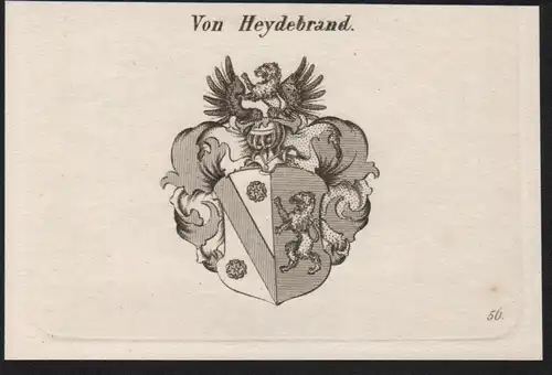 Von Heydebrand Wappen coat of arms Heraldik Kupferstich antique print