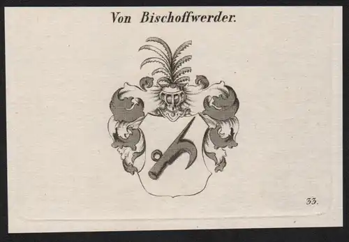 Von Bischoffwerder Wappen coat of arms Heraldik Kupferstich antique print