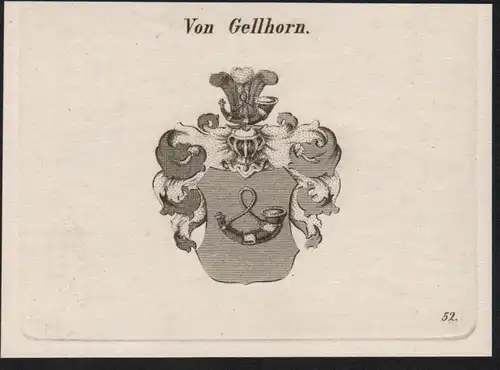 Von Gellhorn Wappen coat of arms Heraldik Kupferstich antique print