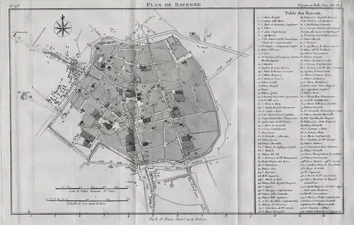 Plan de Ravenne - Ravenna Emilia-Romagna Italy Italia Italien Kupferstich Lalande acquaforte incisione engrav
