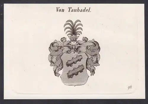 Von Taubadel  -  Taubadel Wappen coat of arms Heraldik Kupferstich antique print