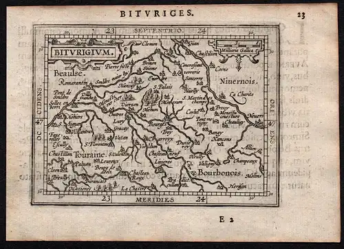 Biturigium - Berry Bourges France Frankreich Karte map carte