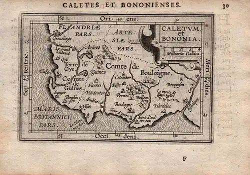 Caletum et Bononia - Pas-de-Calaris Boulogne Boulonnais France Frankreich Karte map carte