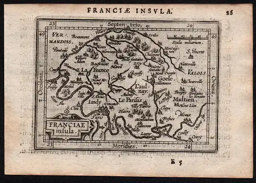 Franciae insula - Ile-de-France Paris Frankreich Karte map carte