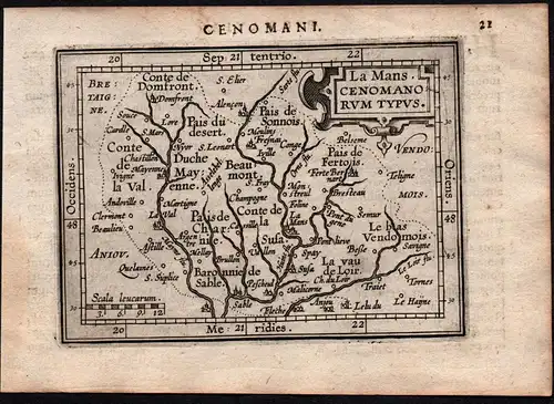 La Mans Cenomano Rum Typus - Maine Le Mans France Frankreich Karte map carte