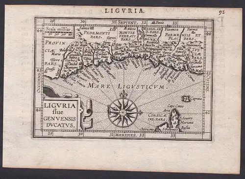 Liguria sive Genuensis Ducatus - Liguria Ligurien Italia Italy Italien Karte map