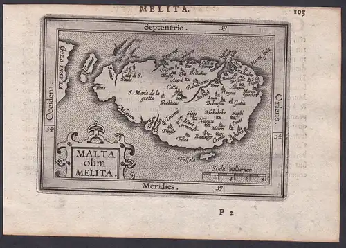 Malta olim Melita - Malta La Valletta island Insel Karte map