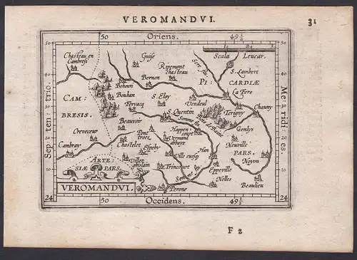 Veromandui - Vermandois Saint-Quentin Peronne Picardie Aisne Somme France Frankreich Karte map carte