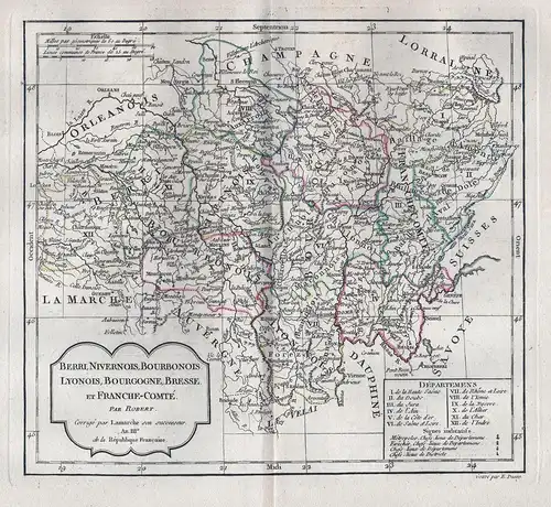 Berri, Nivernois, Bourbonois, Lyonois, Bourgogne, Bresse et Franche-Comté. - France Berri Nivernois Bourgogne