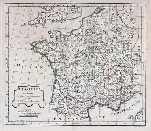 La Gaule. - France Gallia Gallien Gallier Frankreich carte Karte map