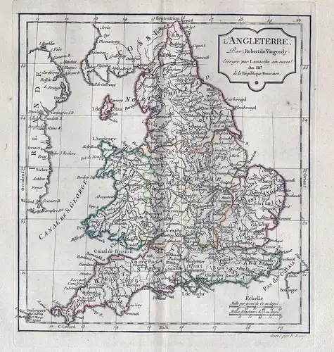 L'Angleterre. - England Great Britain Großbritannien Karte map