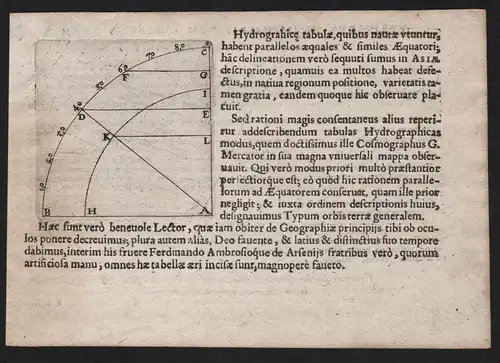 Hydrograhice tabulae, quibus nautae utuntur... - Winkel Winkelmaß chevron square Kupferstich gravure