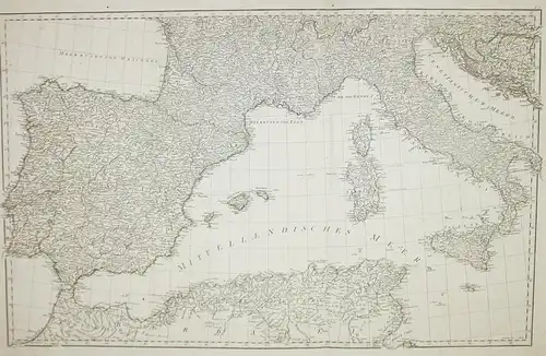 Mittelaendisches Meer - Italia Spain Sardegna Corsica Sicilia Mallorca map Karte