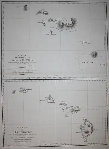 Carte des Parties des Iles Sandwich qui ont ete visitee au mois de Mai 1786 par les Fregates Francoises la Bou